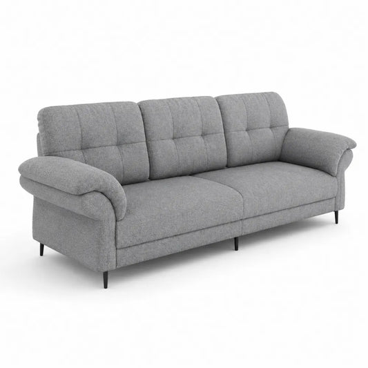 Canap¨¦ trois places en tissu avec pieds en