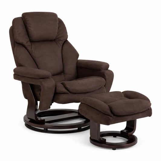 Fauteuil pivotant en tissu marron avec